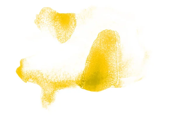 Жовта Акварельна Фарба Білому Тлі — стокове фото
