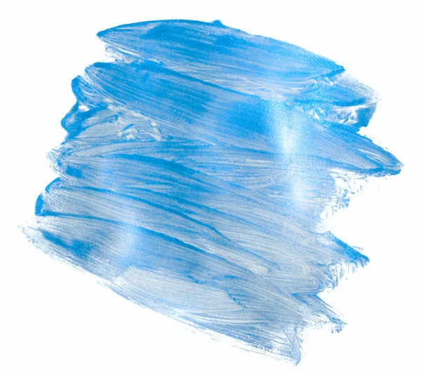 Azul Aquarela Pincel Pincel Acidente Vascular Cerebral Isolado Fundo Branco — Fotografia de Stock