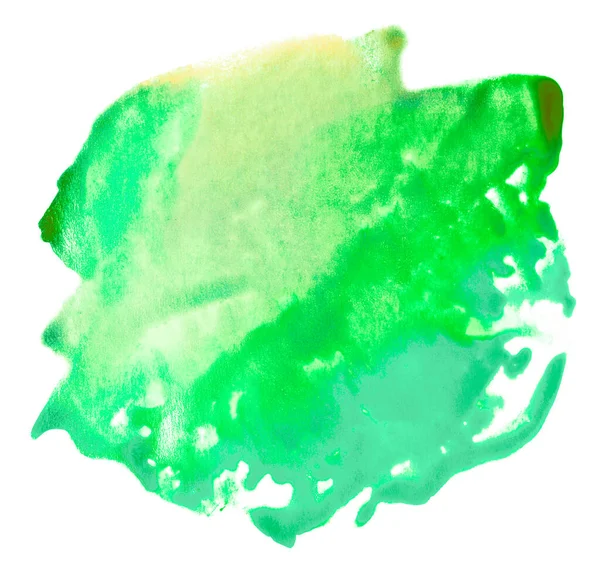 Abstract Green Watercolor Paint Splatter Isolated White Background — Stock Photo, Image