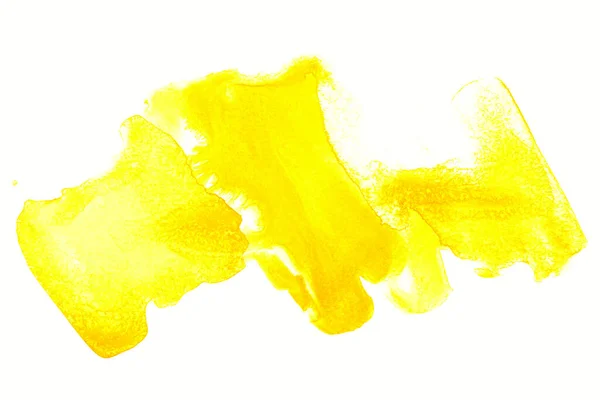 Pincel Amarelo Aquarela Pincel Isolado Fundo Branco — Fotografia de Stock