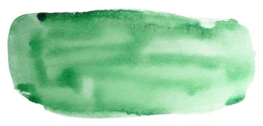 beyaz arkaplanda yeşil suluboya lekesi