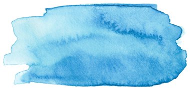 Suluboya lekesi mavi. Beyaz arkaplandaki element