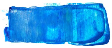 Beyaz arka planda dokusu olan mavi akrilik leke. boya lekesi