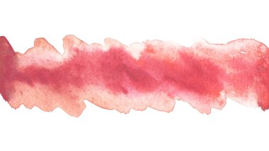 suluboya kırmızı çizgili fırça darbesi kartpostal arka planı beyaz desenli kağıt üzerinde tasarım için. Soyut kenarları olan el çizimi.