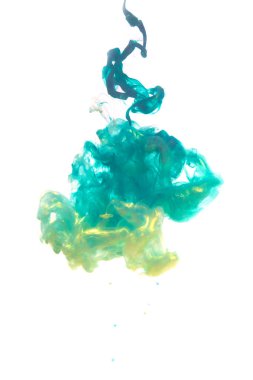 Suda mavi boya, suyun altında boya patlaması..