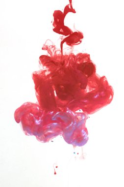 Sudaki kırmızı parlak boya, su altındaki boya patlaması..