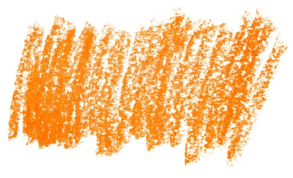 Colore Arancio Texture Pastello Olio Macchia Uno Sfondo Bianco — Foto Stock