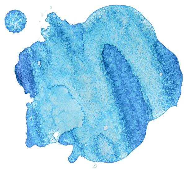 Mancha Aquarela Azul Elemento Sobre Fundo Branco — Fotografia de Stock