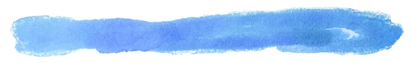 Foltos Akvarell Kék Csík Fehér Háttérre Vonatkozó Elem — Stock Fotó