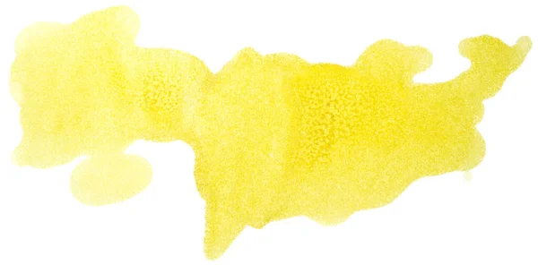 Aquarela Manchas Manchas Amarelas Elemento Fundo Branco Para Design — Fotografia de Stock
