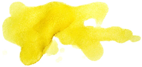 Pintura Amarilla Mancha Manchas Acuarela Sobre Papel — Foto de Stock