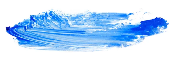Фарба Пляма Синя Пофарбована Сухою Щіткою Білому Фоні Ізольована — стокове фото
