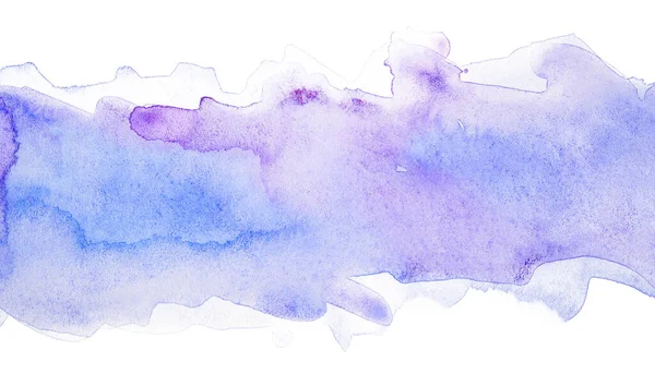 Light Watercolor Strip Blue Violet White Background Layered Drips — Stock Photo, Image