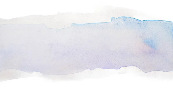 Licht Aquarel Strook Blauw Grijs Een Witte Achtergrond — Stockfoto
