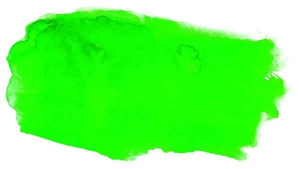 Green Watercolor Stain Bright Green Acid — Stock Photo, Image