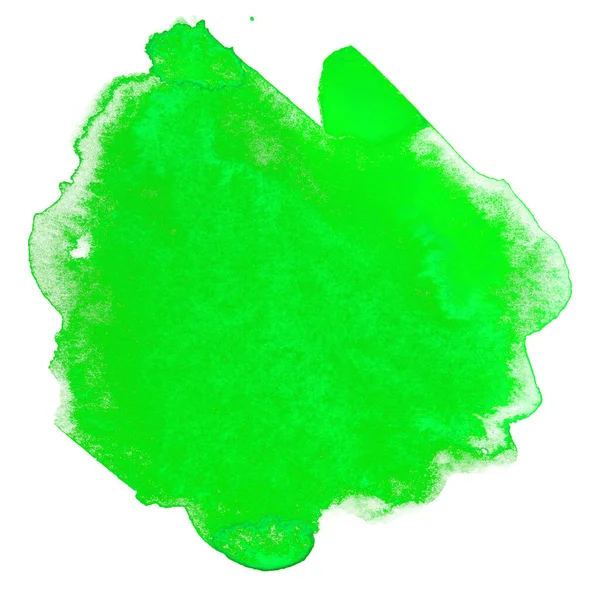 Mancha Acuarela Verde Ácido Verde Brillante — Foto de Stock