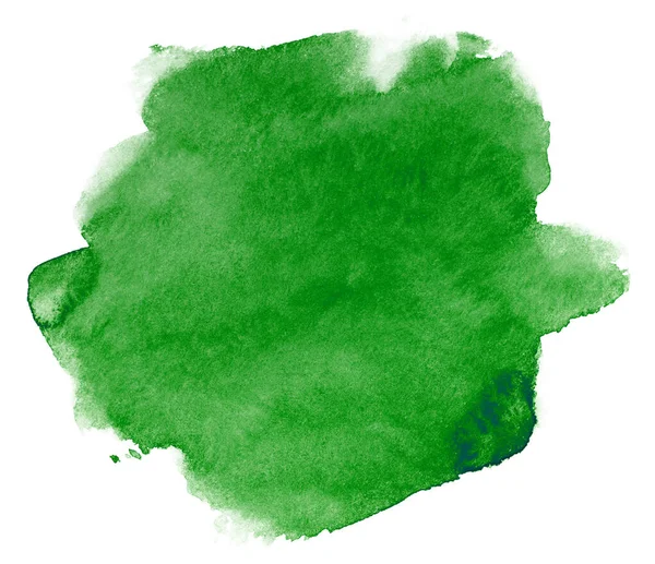 Zelená Akvarel Skvrna Textura Pozadí — Stock fotografie