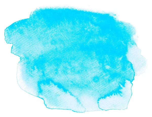 Mancha Aquarela Azul Fundo Branco Isolado — Fotografia de Stock