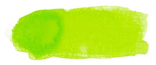 Mancha Acuarela Verde Con Tinte Amarillo —  Fotos de Stock