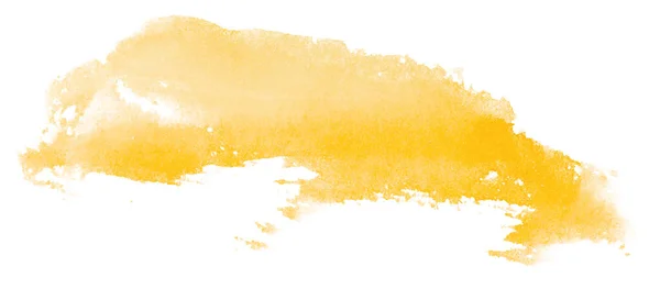 Акварельна Пляма Жовтий Легкий Штрих Пензля — стокове фото