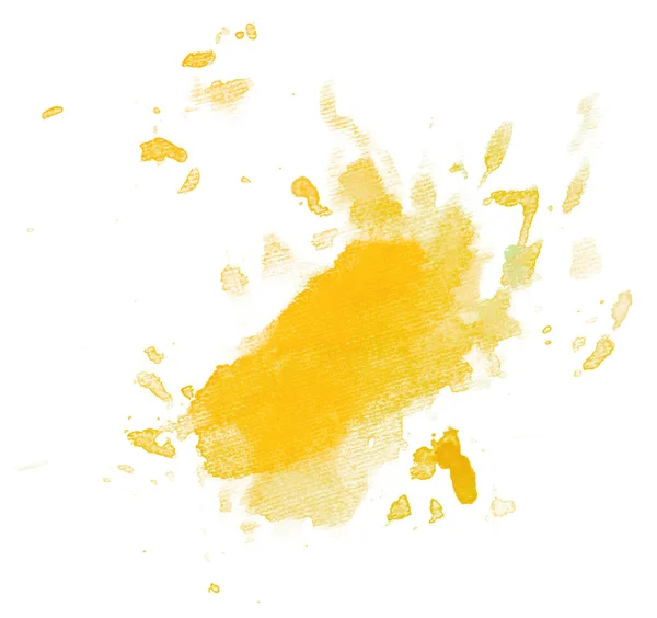 Akvarel Skvrna Žluté Světlo Barva Skvrny Blob Akvarel Textura — Stock fotografie