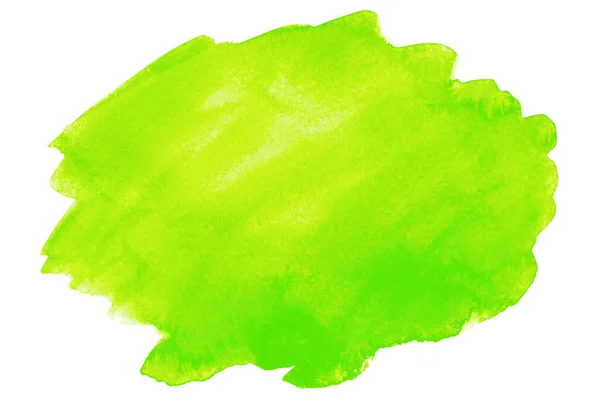 Green Watercolor Stain Bright Green Acid — Stock Photo, Image