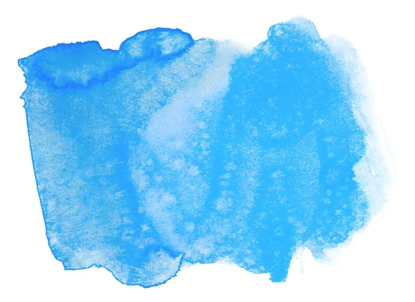 白い背景に青い水彩絵の具が孤立し — ストック写真