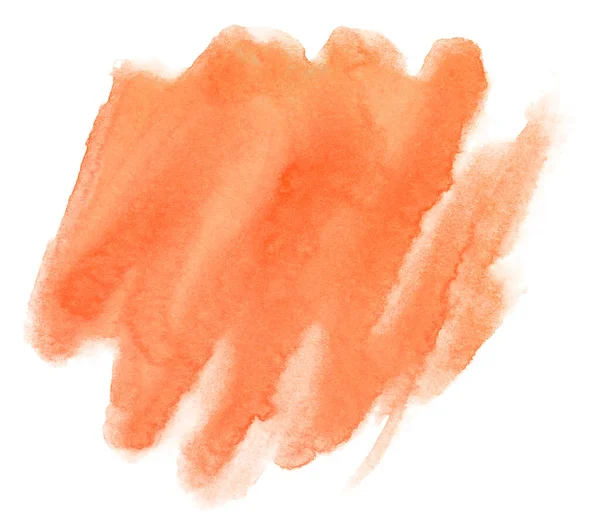 Plama Farbą Akwarelową Pomarańczowy — Zdjęcie stockowe
