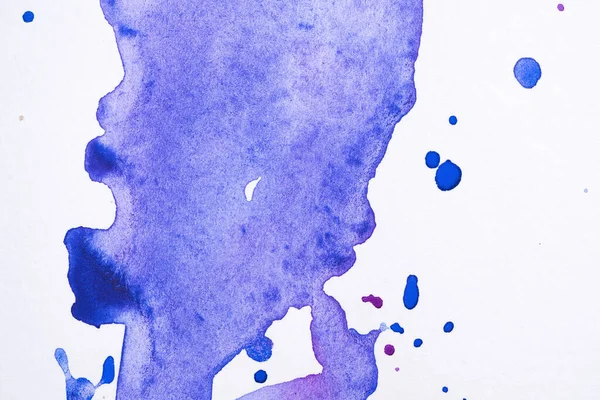 Акварельна Синя Смужка Пензля Малювання Листівок Дизайну Білому Текстурованому Папері — стокове фото
