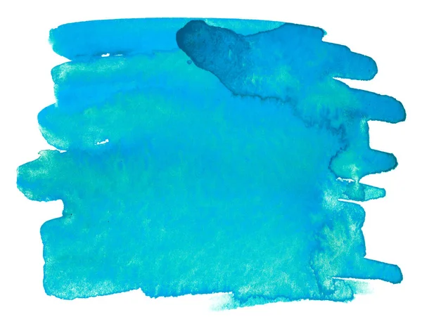 Mancha Aquarela Azul Desenhada Mão Textura Real Alta Resolução — Fotografia de Stock