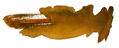 kahverengi suluboya leke, elle çizilmiş.