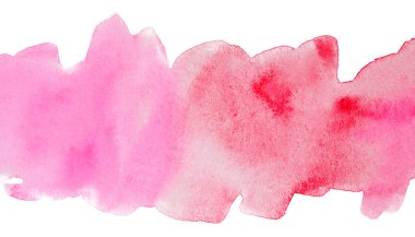 Geniş kırmızı suluboya çizgili, kenarları pürüzlü ve boyalı..