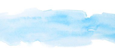 Beyaz arka planda beyaz arkaplan üzerinde şeritli suluboya geçişleri olan mavi suluboya desen ışığı..