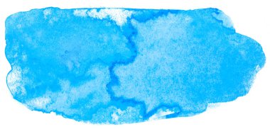 Suluboya mavi boya. beyaz arkaplanda izole edilmiş boya dokusu dokulu kağıtta.