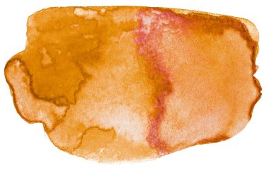 Suluboya kırmızı turuncu boya. beyaz arkaplanda izole edilmiş boya dokusu dokulu kağıtta.