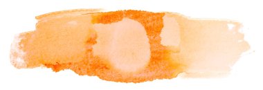 turuncu suluboya lekesi. El çizimi. beyaz üzerine