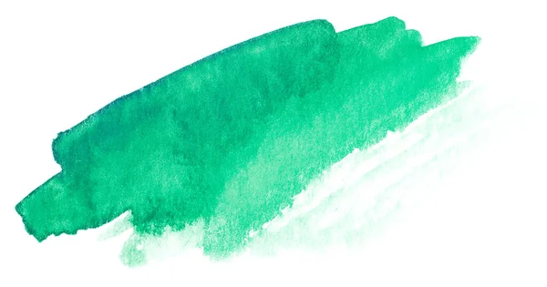 Mancha Acuarela Verde Dibujada Mano Textura Real Alta Resolución — Foto de Stock