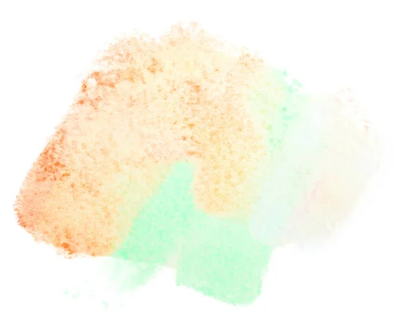 Green Peach Light Watercolor Stain Drawn Hand High Resolution Real — Stock Photo, Image
