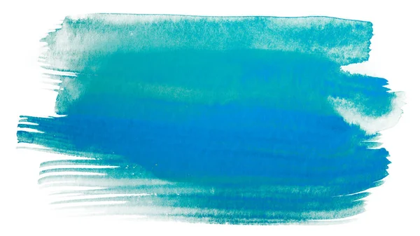 Mancha Acuarela Azul Dibujada Mano — Foto de Stock