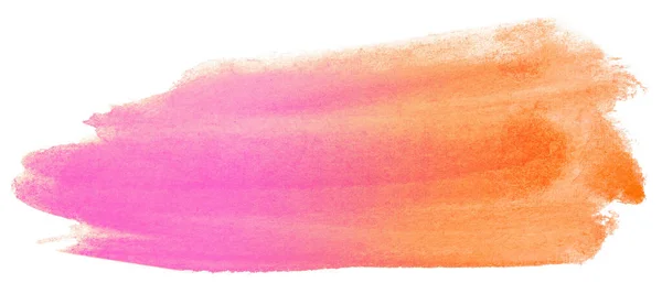 水边红粉色湿刷涂料冲刷条纹印刷元件 彩色水彩画蓝纸纹理手工在白色背景上为文字 设计画出孤立的污迹 — 图库照片
