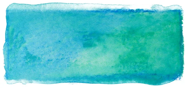 Aquarell Fleck Rechteck Hintergrund Grün Blau — Stockfoto