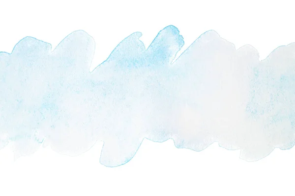 Blauwe Aquarel Textuur Lichtblauw Transparant Witte Aquarel Strook Met Textuur — Stockfoto