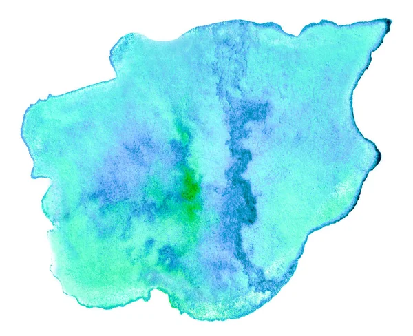 Akvarell Grön Blå Fläckfärg Vit Bakgrund Isolerad Färg Struktur Texturerat — Stockfoto