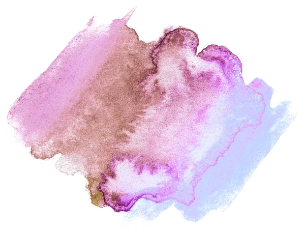 Watercolor Purple Blue Stain Paint White Background Isolated Texture Paint — Stock Photo, Image