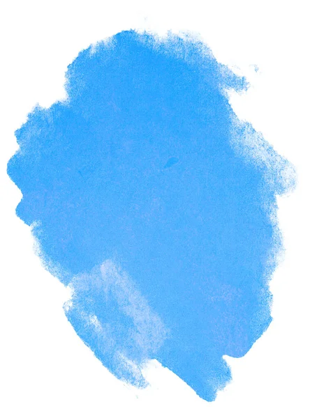 Pittura Acquerello Blu Macchia Sfondo Bianco Vernice Texture Isolata Carta — Foto Stock