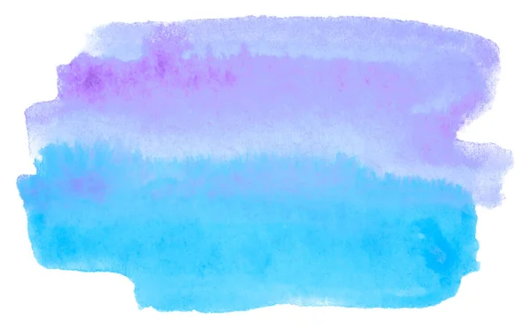 Farba Akwarelowa Niebieska Fioletowa Białym Tle Odizolowana Tekstura Farby Papierze — Zdjęcie stockowe