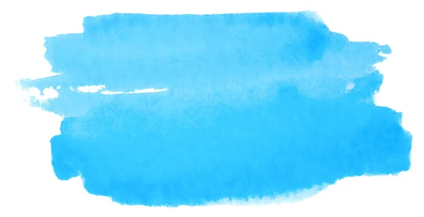 Niebieska Farba Akwarelowa Białym Tle Odizolowane Tekstury Farby Papierze Ulgą — Zdjęcie stockowe