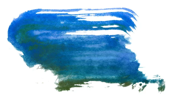 파란색 페인트 물방울을 완화시켜 주면서 페인트칠을 — 스톡 사진