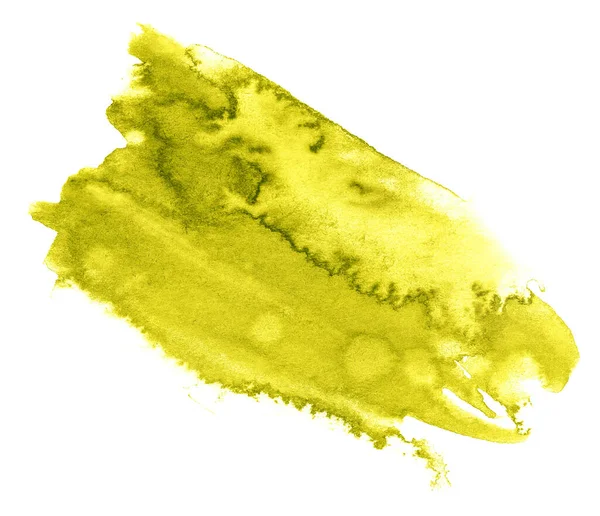 Акварельна Пляма Білому Тлі Елемент Дизайну Жовтий — стокове фото