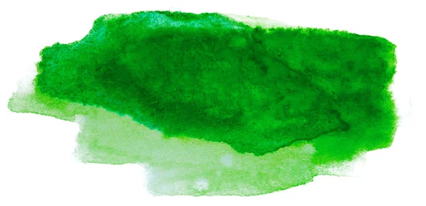 Pintura Color Verde Acuarela Sobre Fondo Blanco Textura Pintura Aislada —  Fotos de Stock